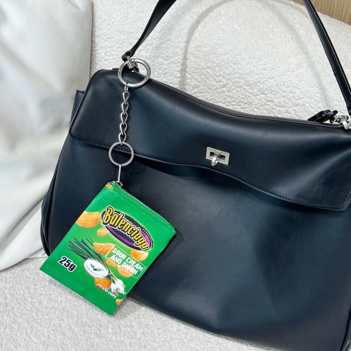 B design potato chip bag clutch accessories key ring pendant