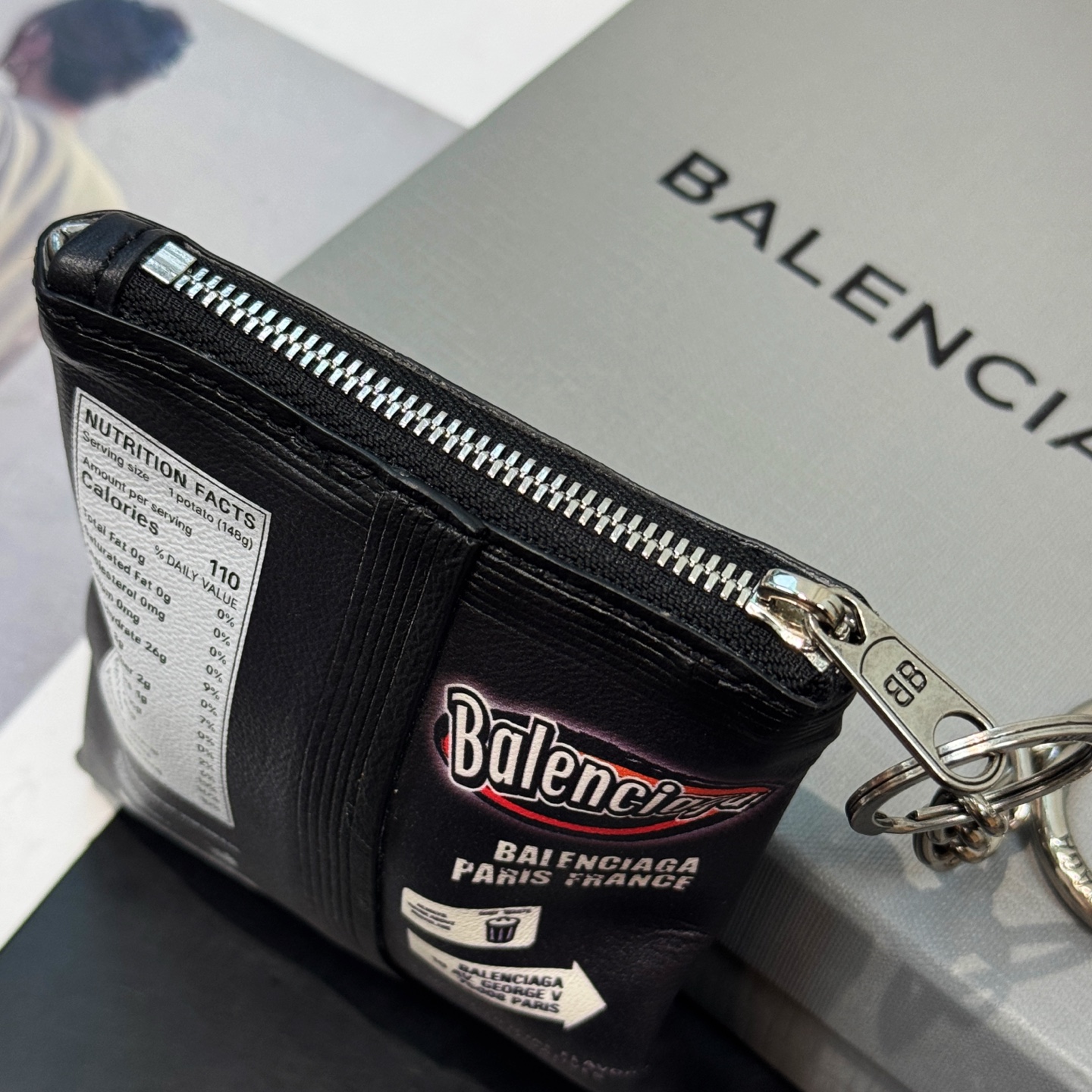 B design potato chip bag clutch accessories key ring pendant