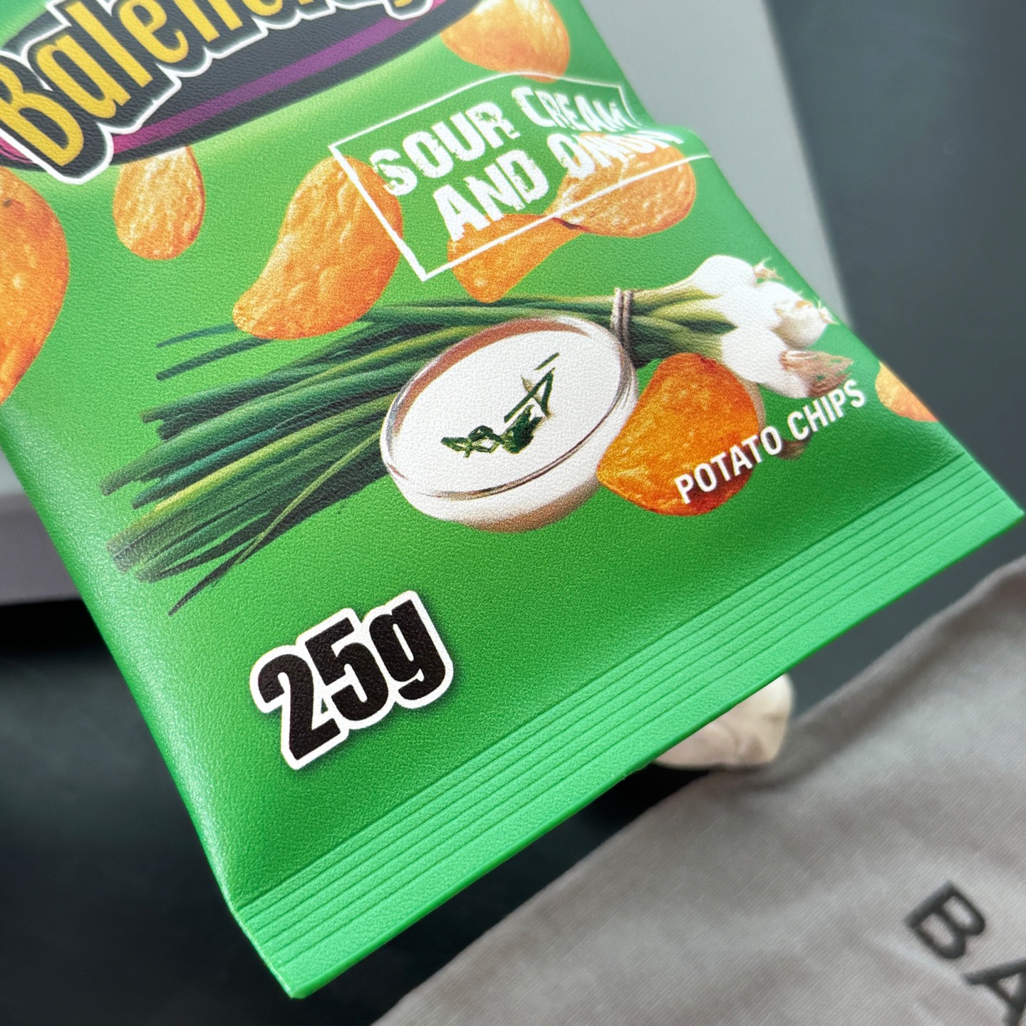 B design potato chip bag clutch accessories key ring pendant