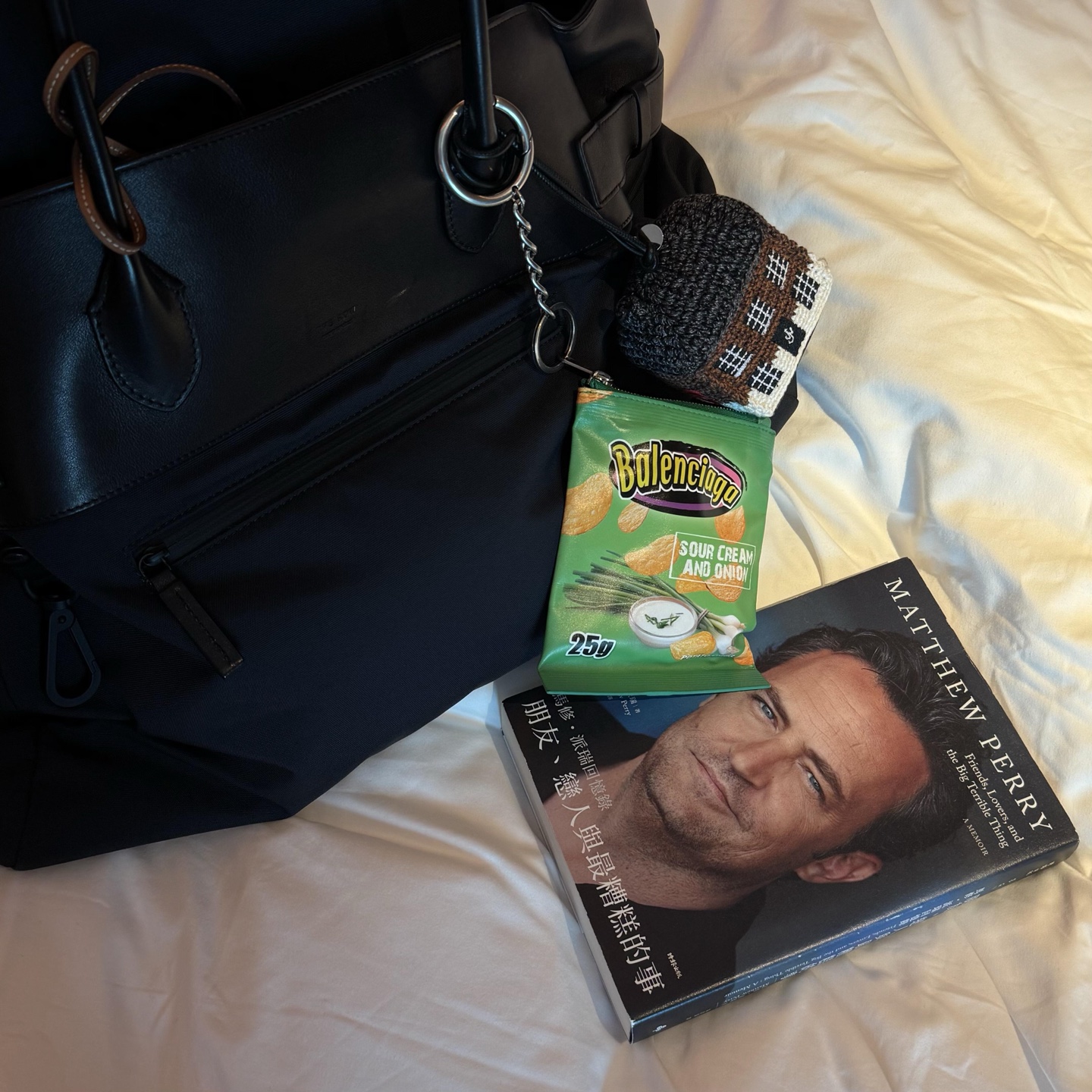 B design potato chip bag clutch accessories key ring pendant