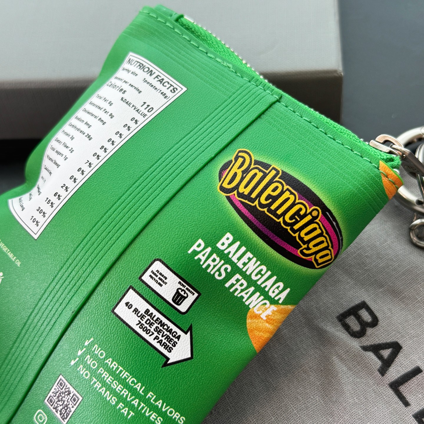 B design potato chip bag clutch accessories key ring pendant