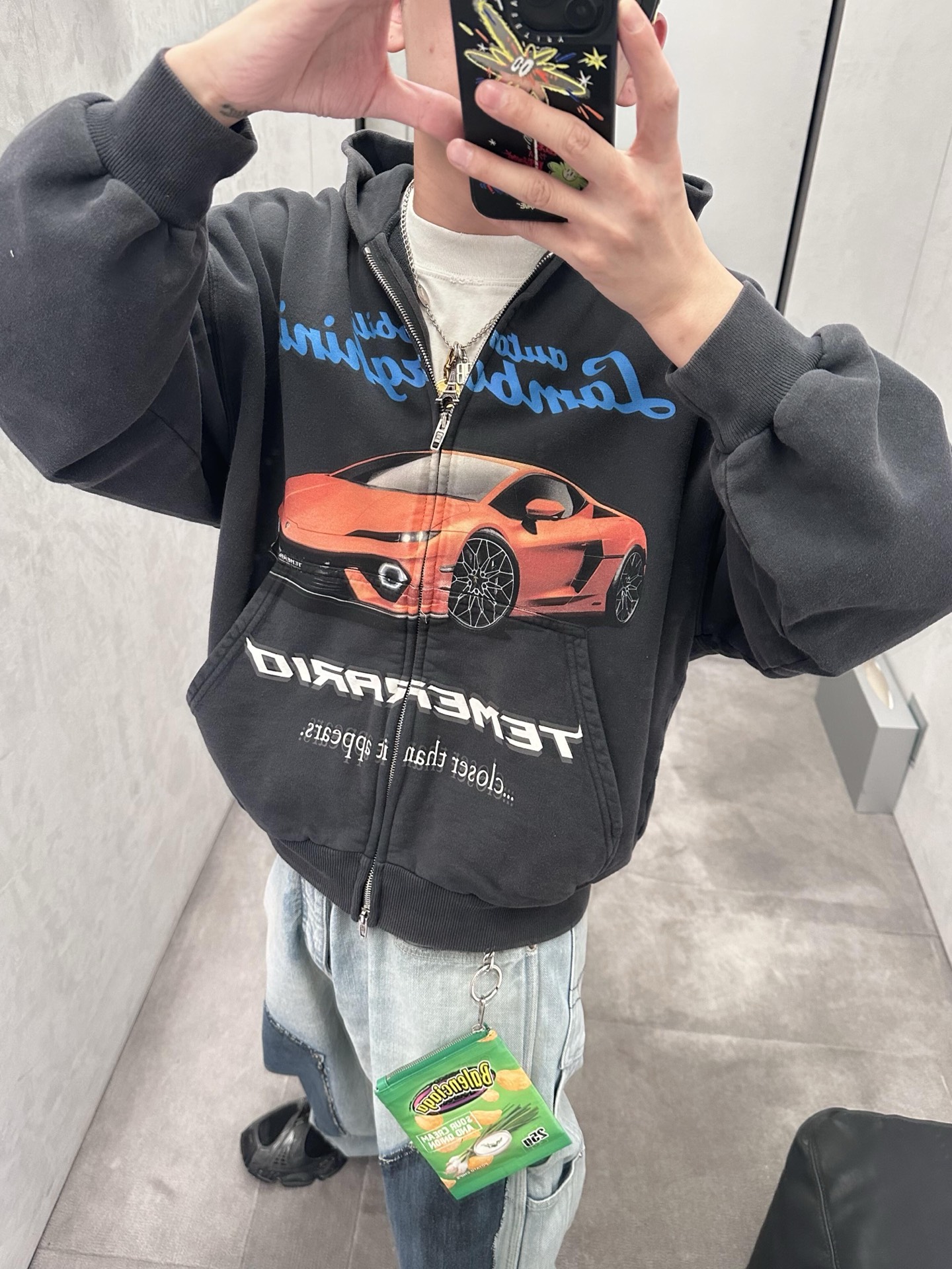 B design potato chip bag clutch accessories key ring pendant