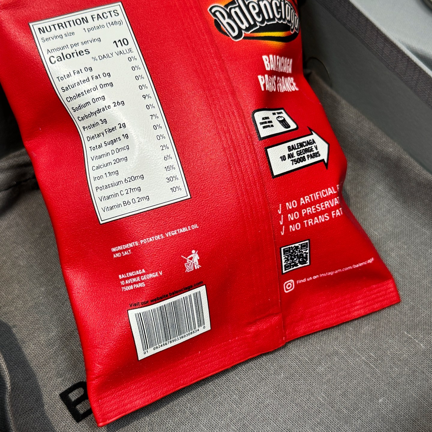 B design potato chip bag clutch accessories key ring pendant