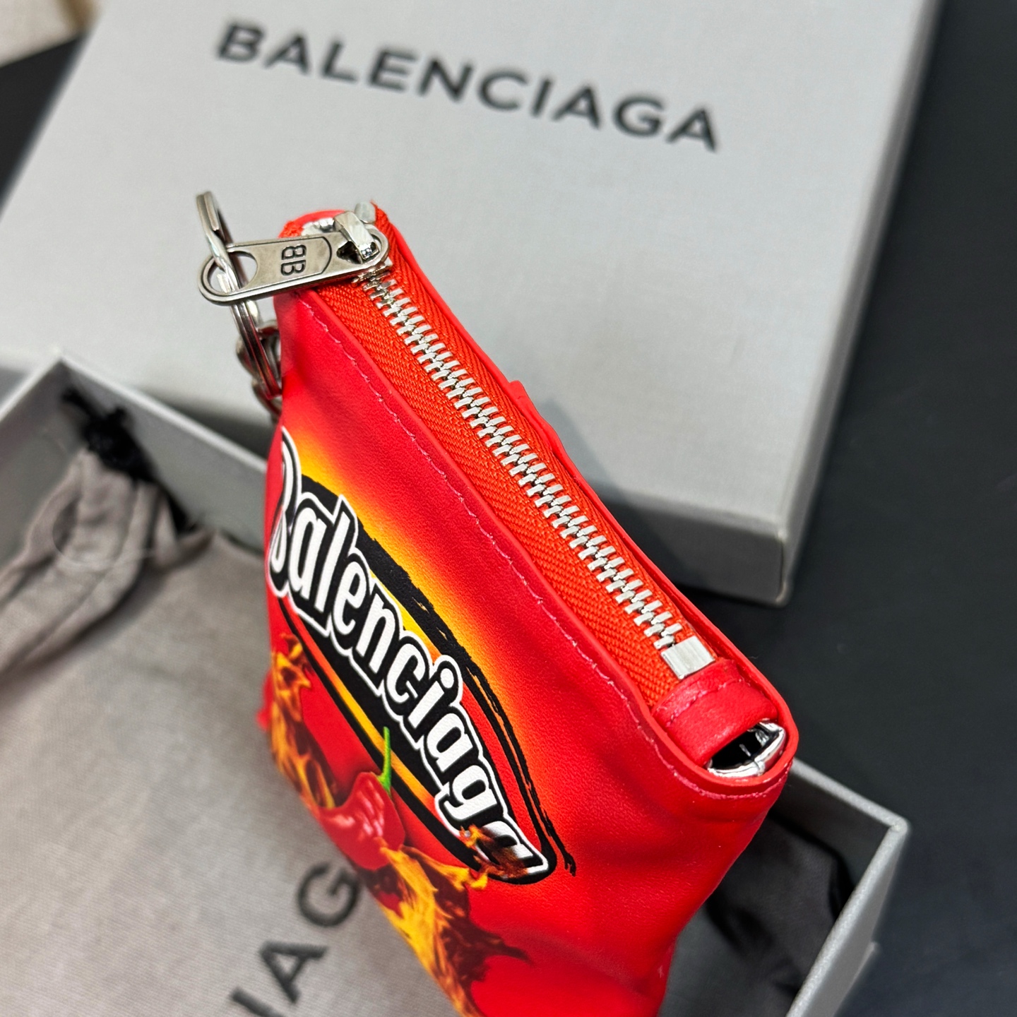 B design potato chip bag clutch accessories key ring pendant