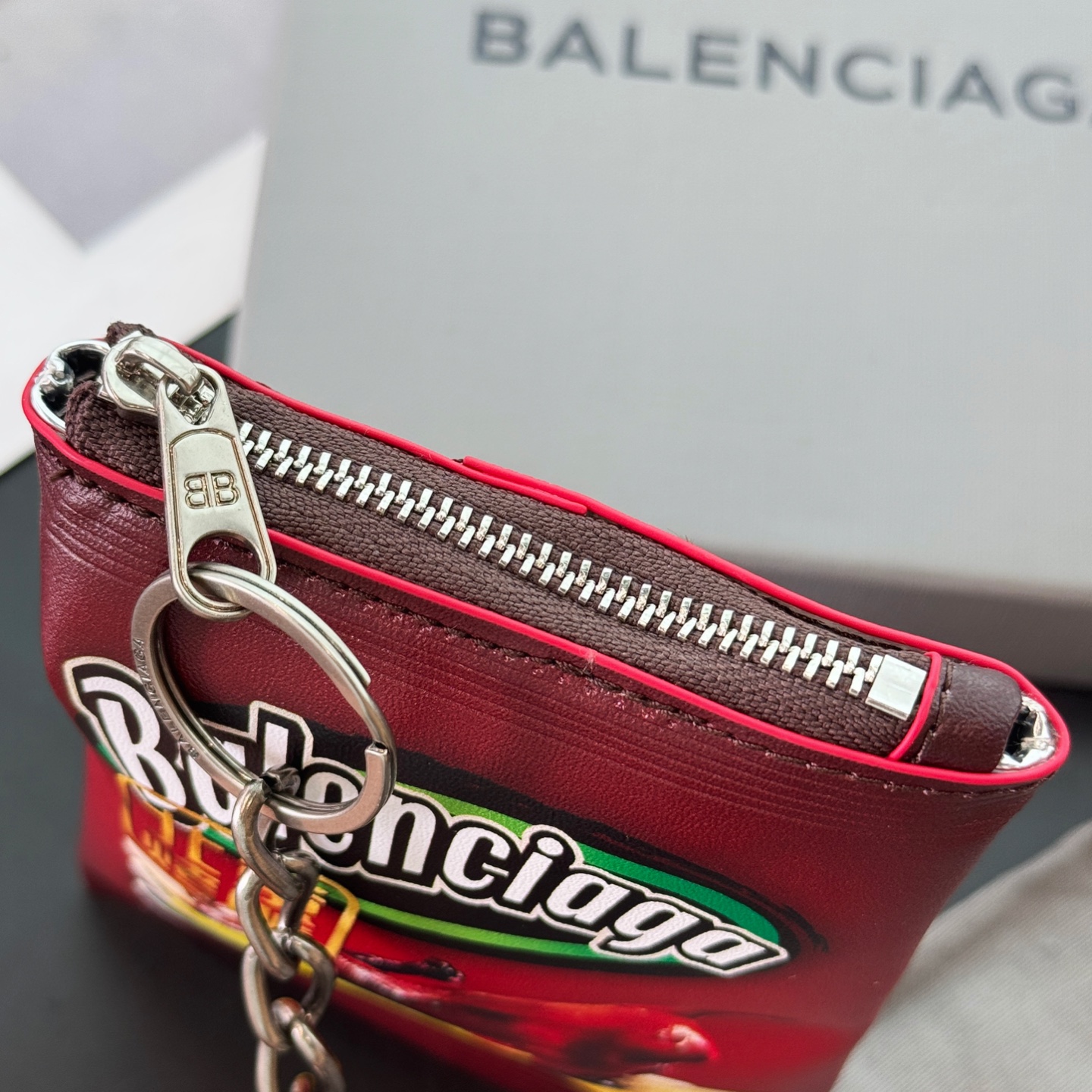 B design potato chip bag clutch accessories key ring pendant