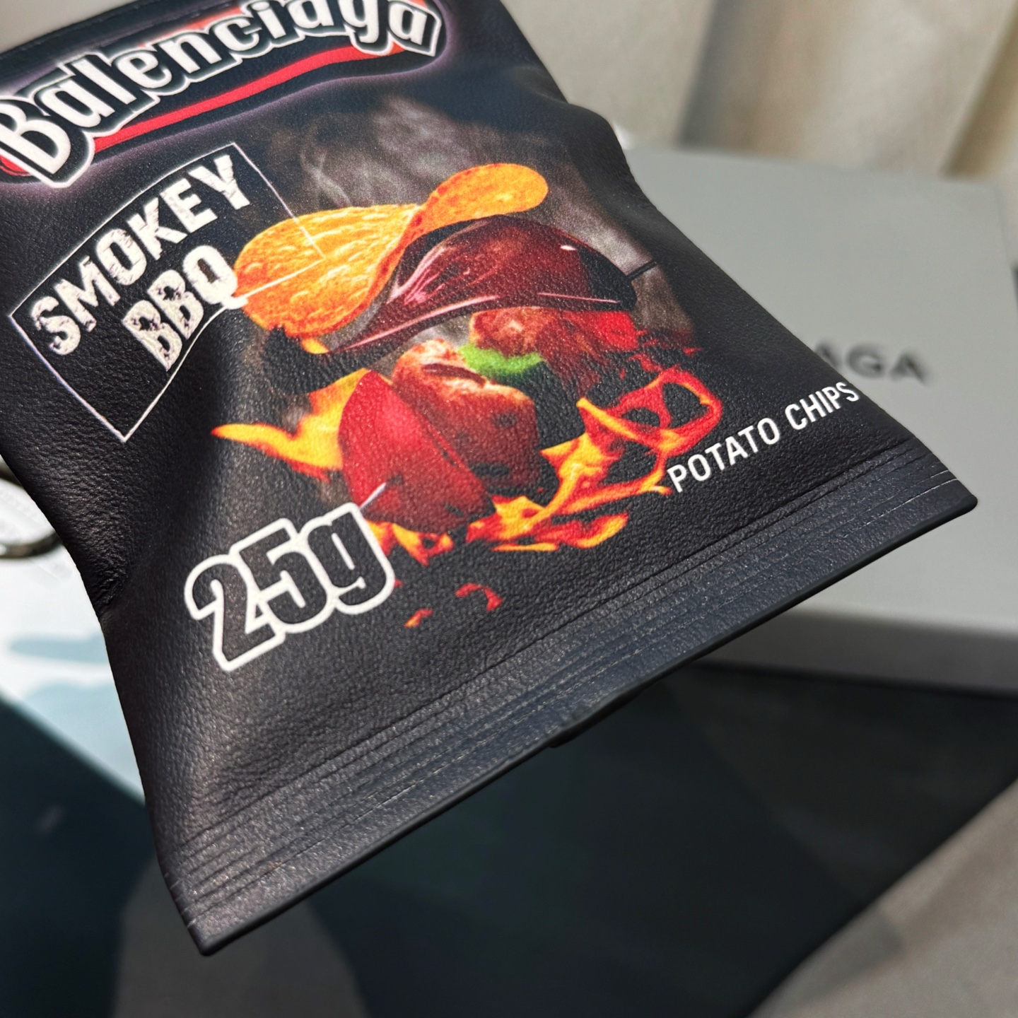 B design potato chip bag clutch accessories key ring pendant