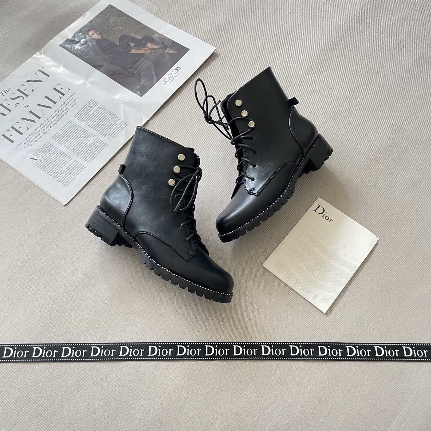 C design autumn and winter new rhinestone matte Martin boots