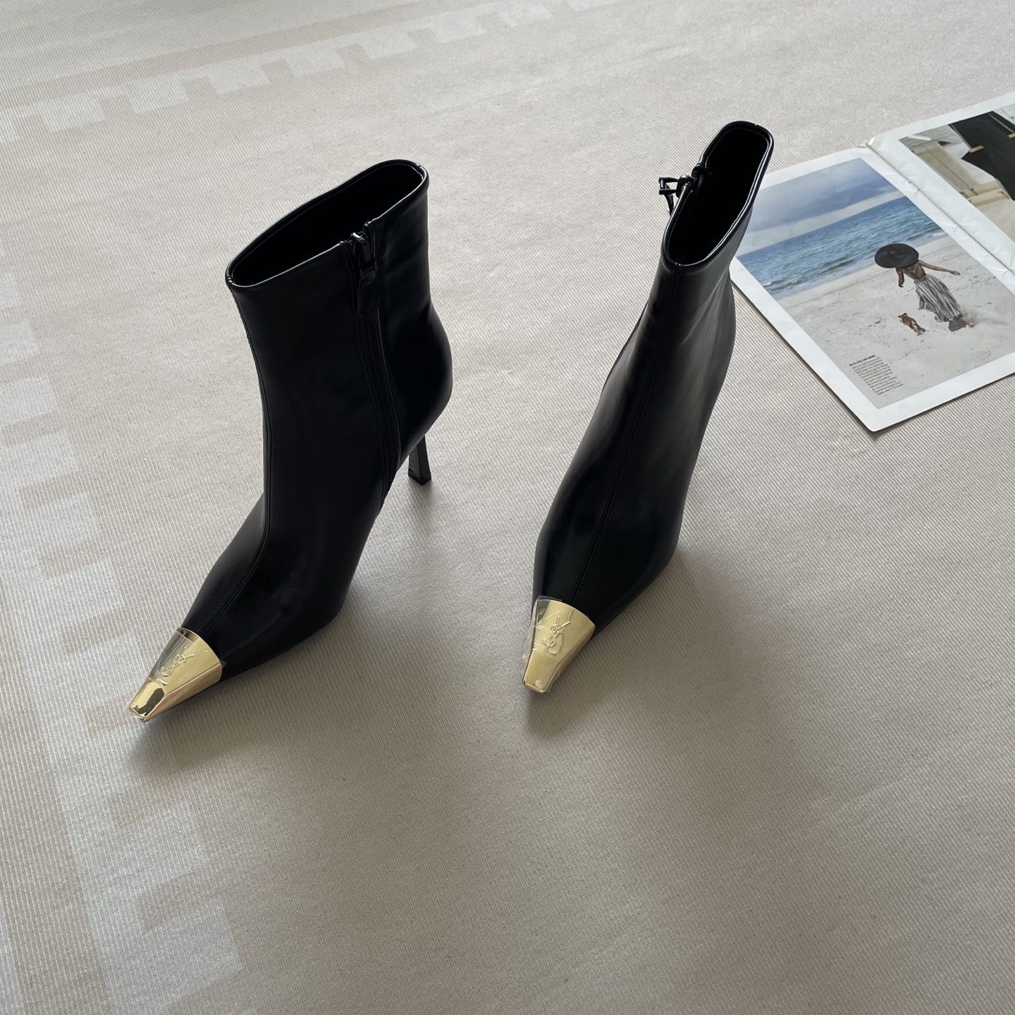 Y design autumn and winter new pointed matte ankle boots