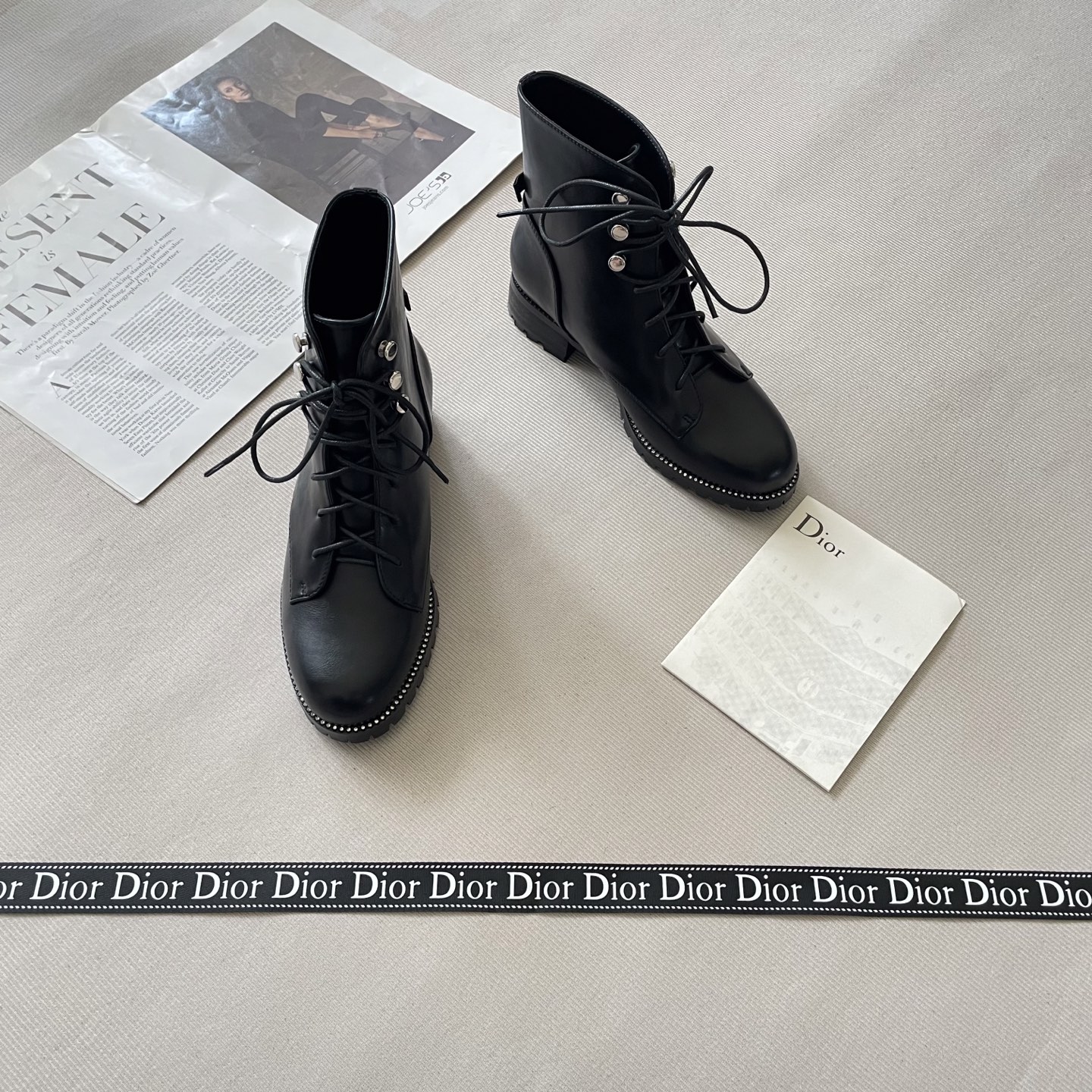 C design autumn and winter new rhinestone matte Martin boots