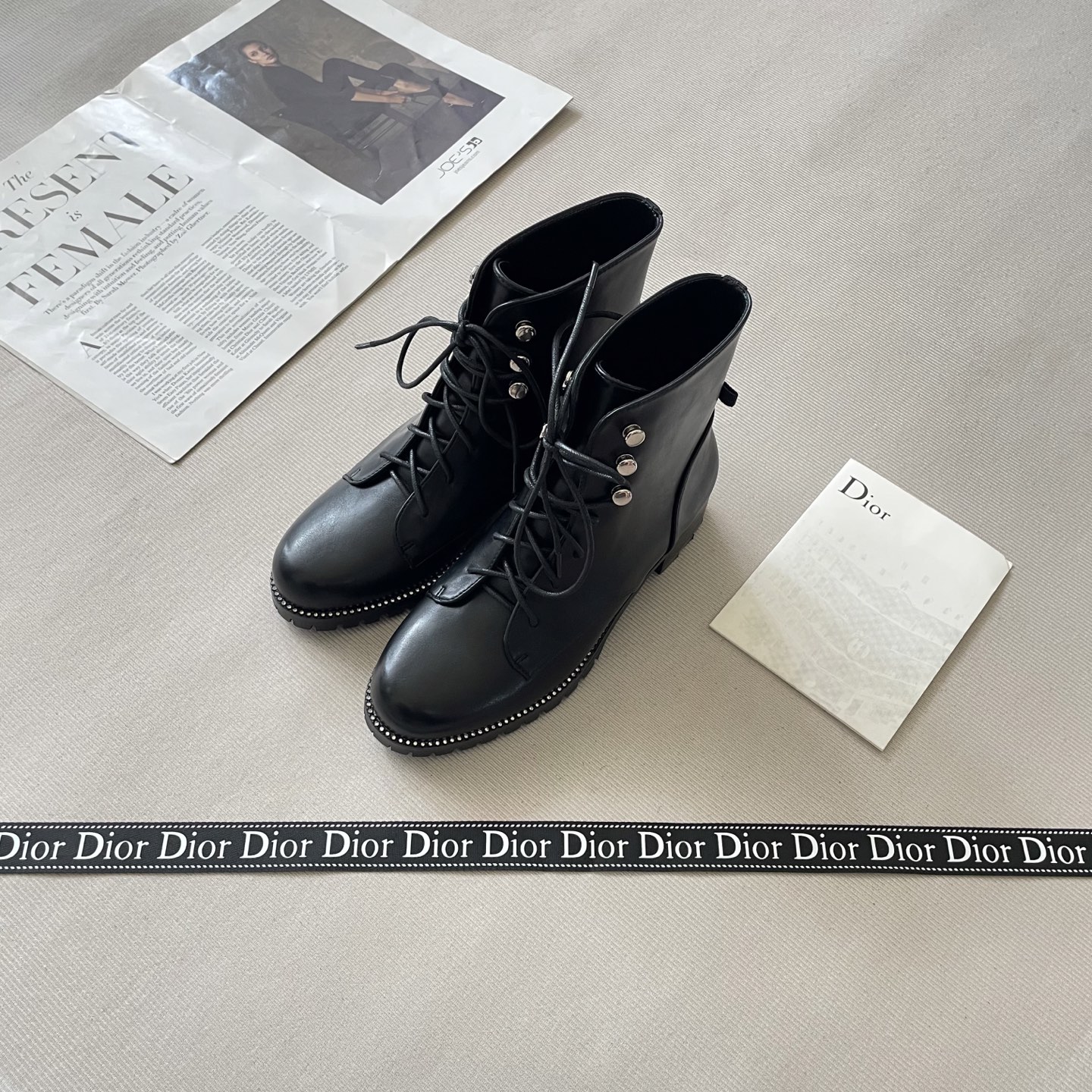 C design autumn and winter new rhinestone matte Martin boots