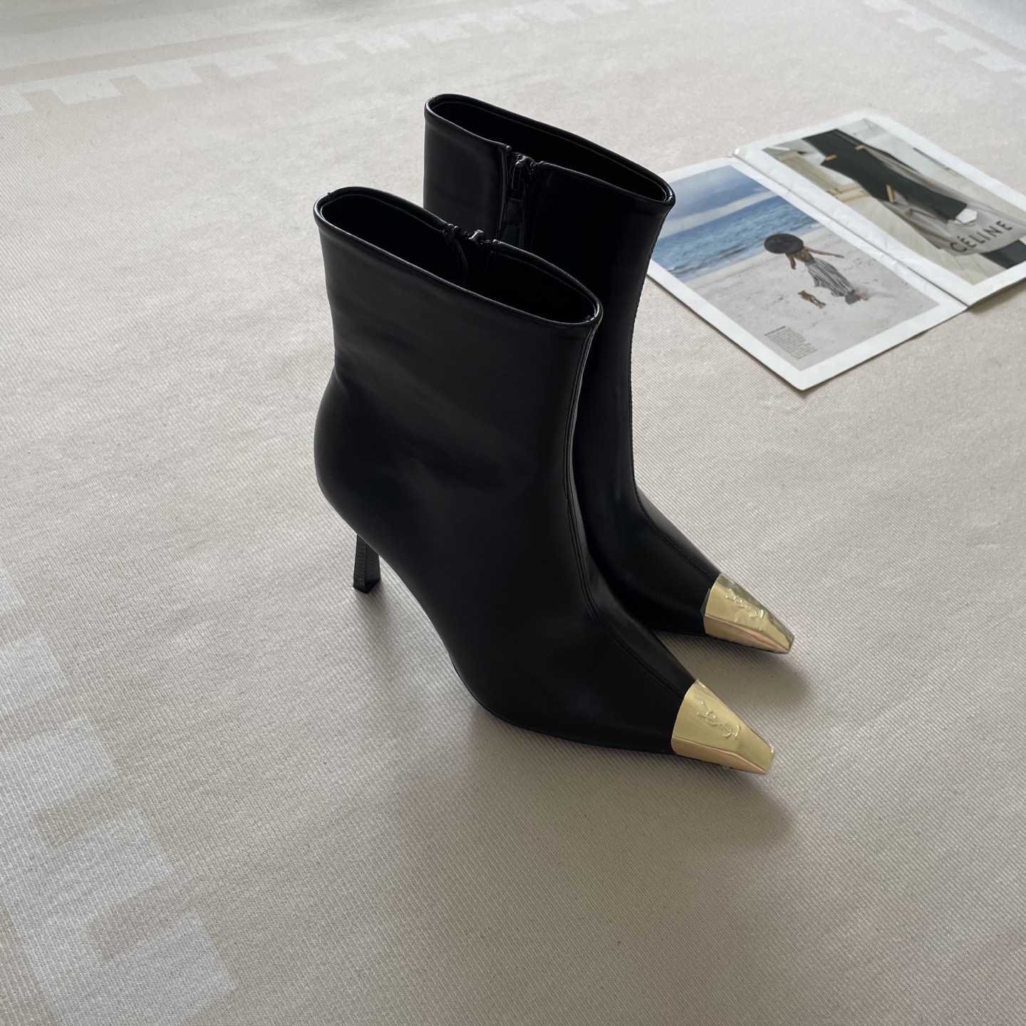 Y design autumn and winter new pointed matte ankle boots