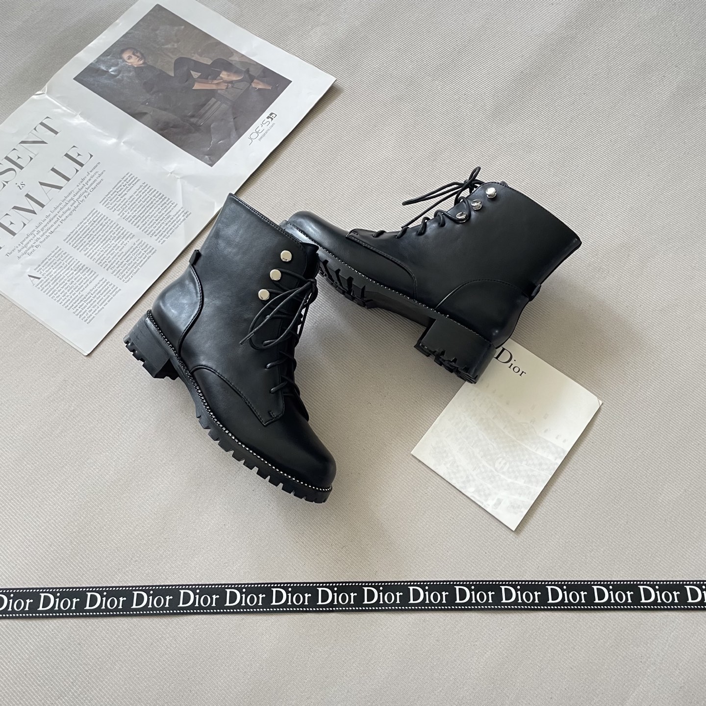 C design autumn and winter new rhinestone matte Martin boots