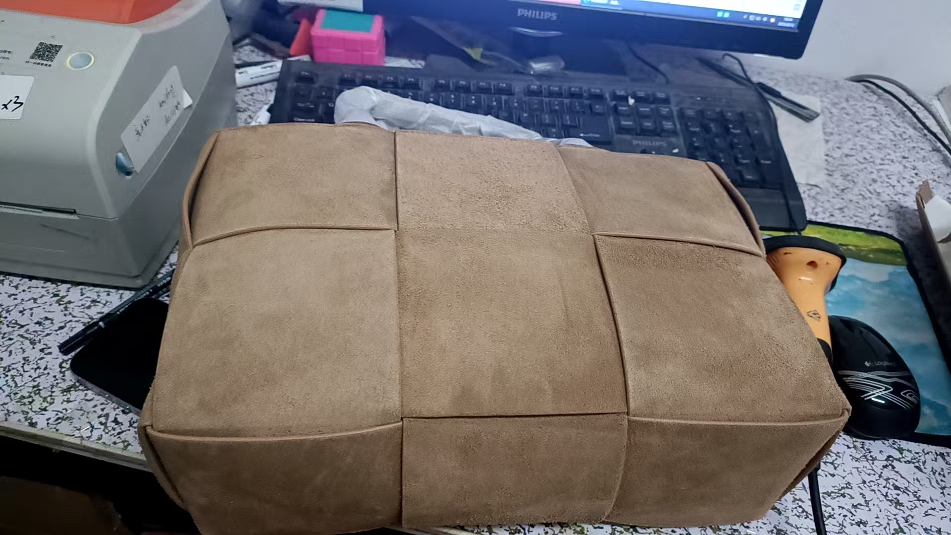 B design popular tote first layer frosted leather bag