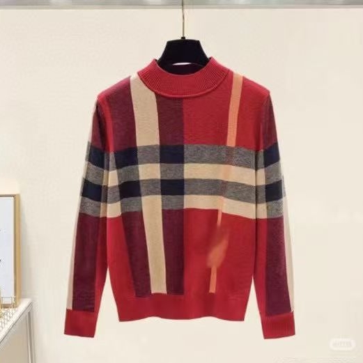 B Fashion Women's Color Contrasting Round Neck Long Sleeve Top