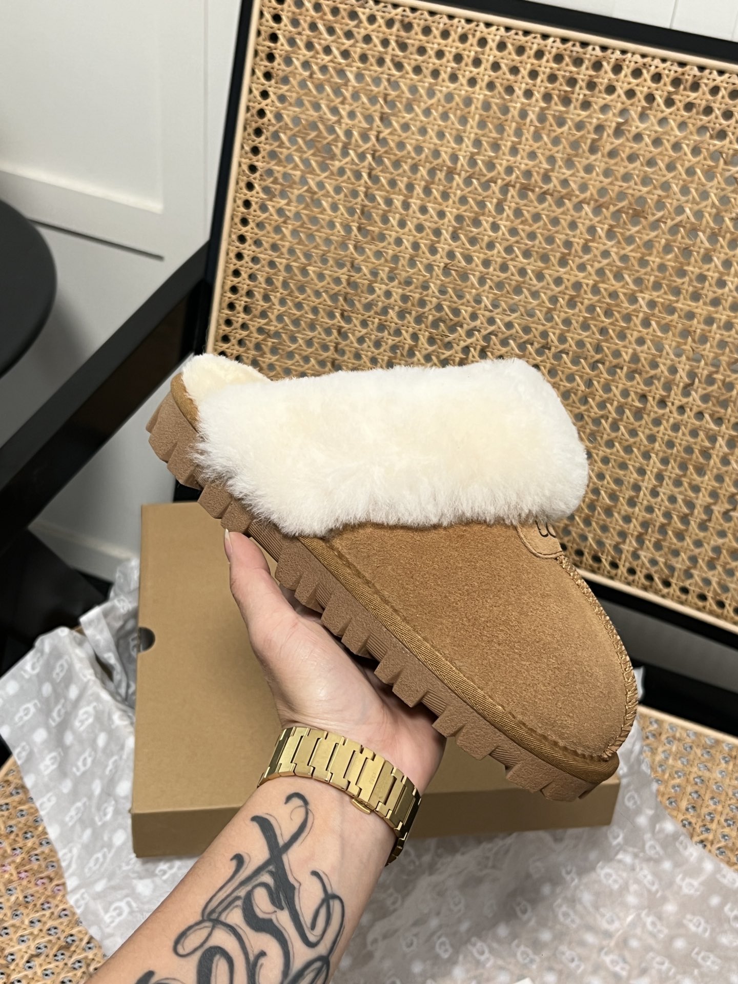 U design new classic flat fur boots