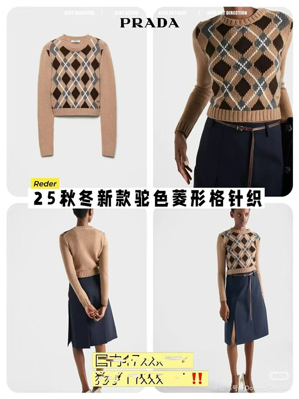 P Fashion Women's plaid round neck long sleeved shirt