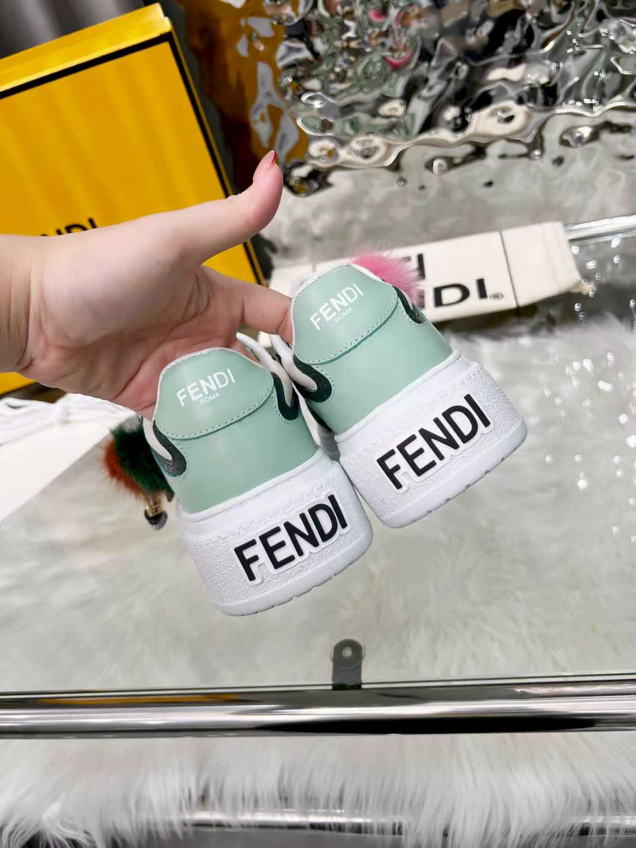 F design Match lace-up sneakers( Doll is detachable)