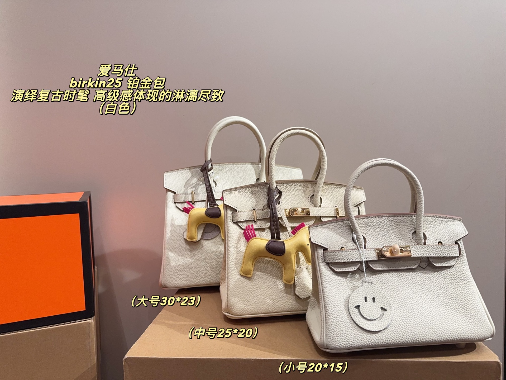 H Design Birkin Handbags in 3 sizes