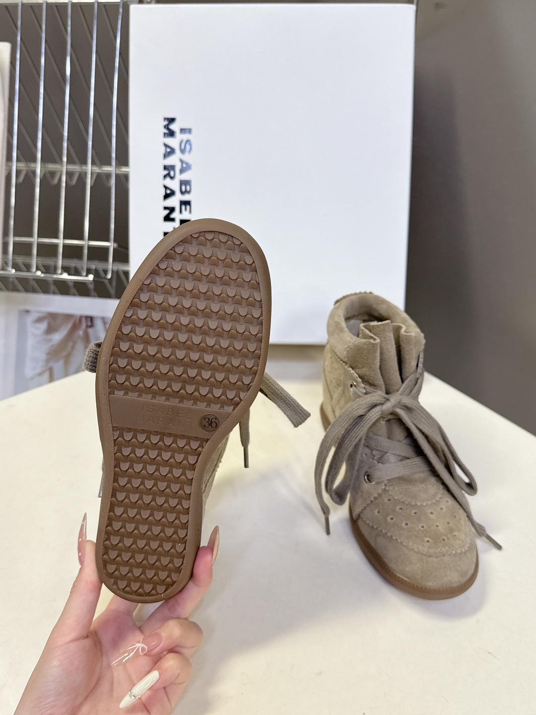 IM Design ISABEL MARANT High-top Boots with Hidden heel (lace-up)