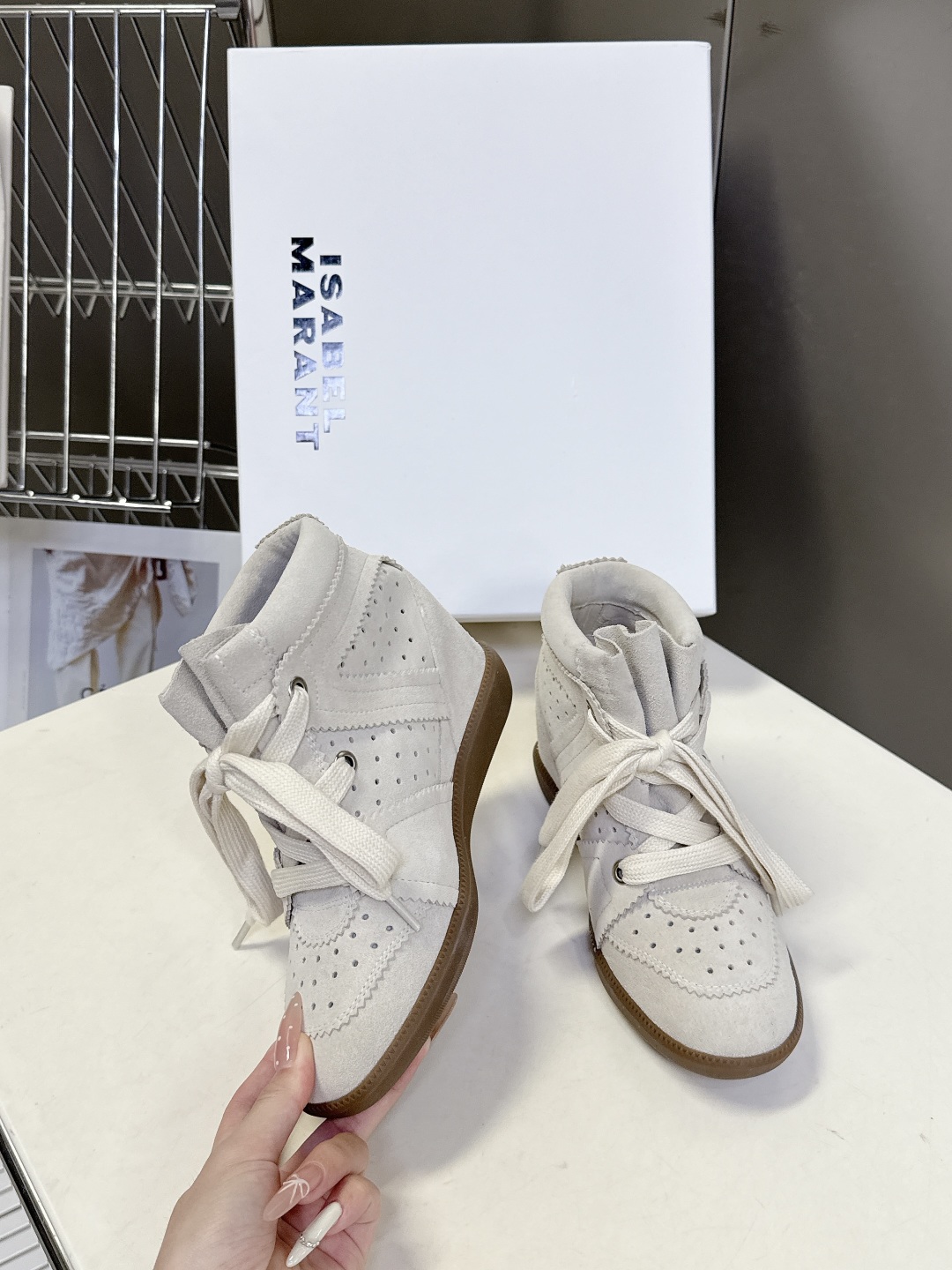 IM Design ISABEL MARANT High-top Boots with Hidden heel (lace-up)