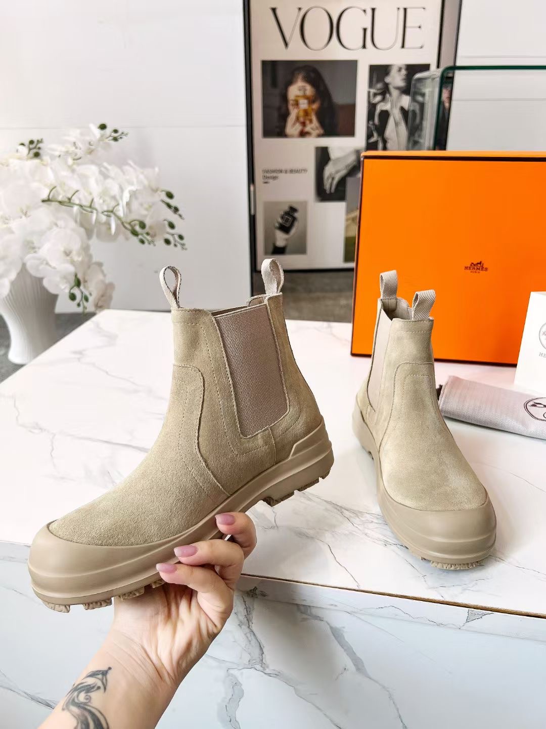 H design 2025 autumn and winter new elastic band short boots