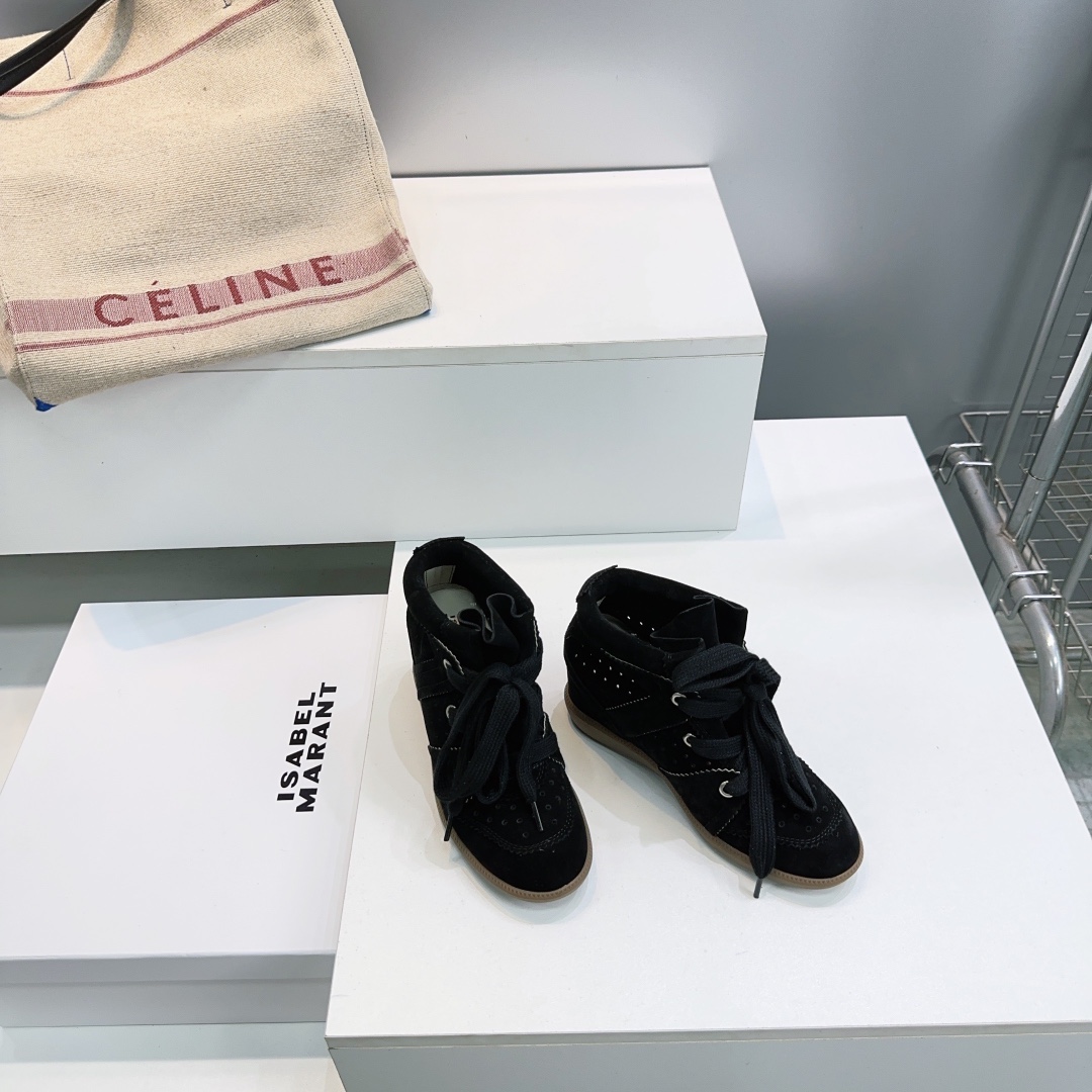 IM Design Isabel Marant 2025ss Classic High-top Ankle boots with hidden heel strap and velcro