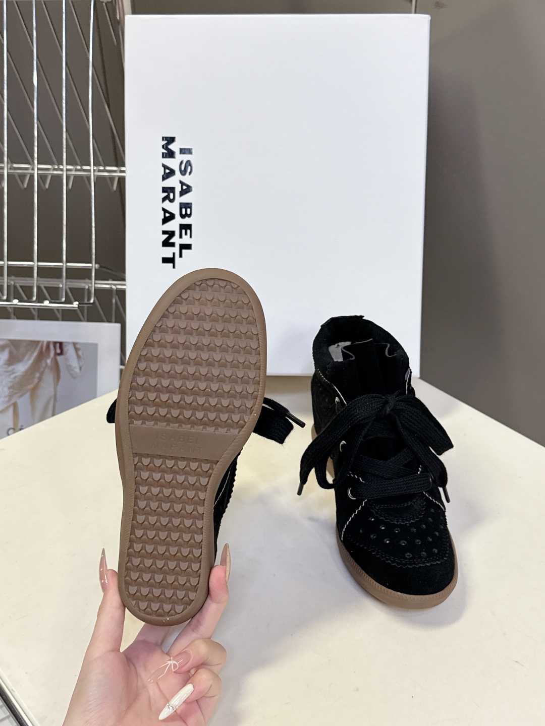 IM Design ISABEL MARANT High-top Boots with Hidden heel (lace-up)