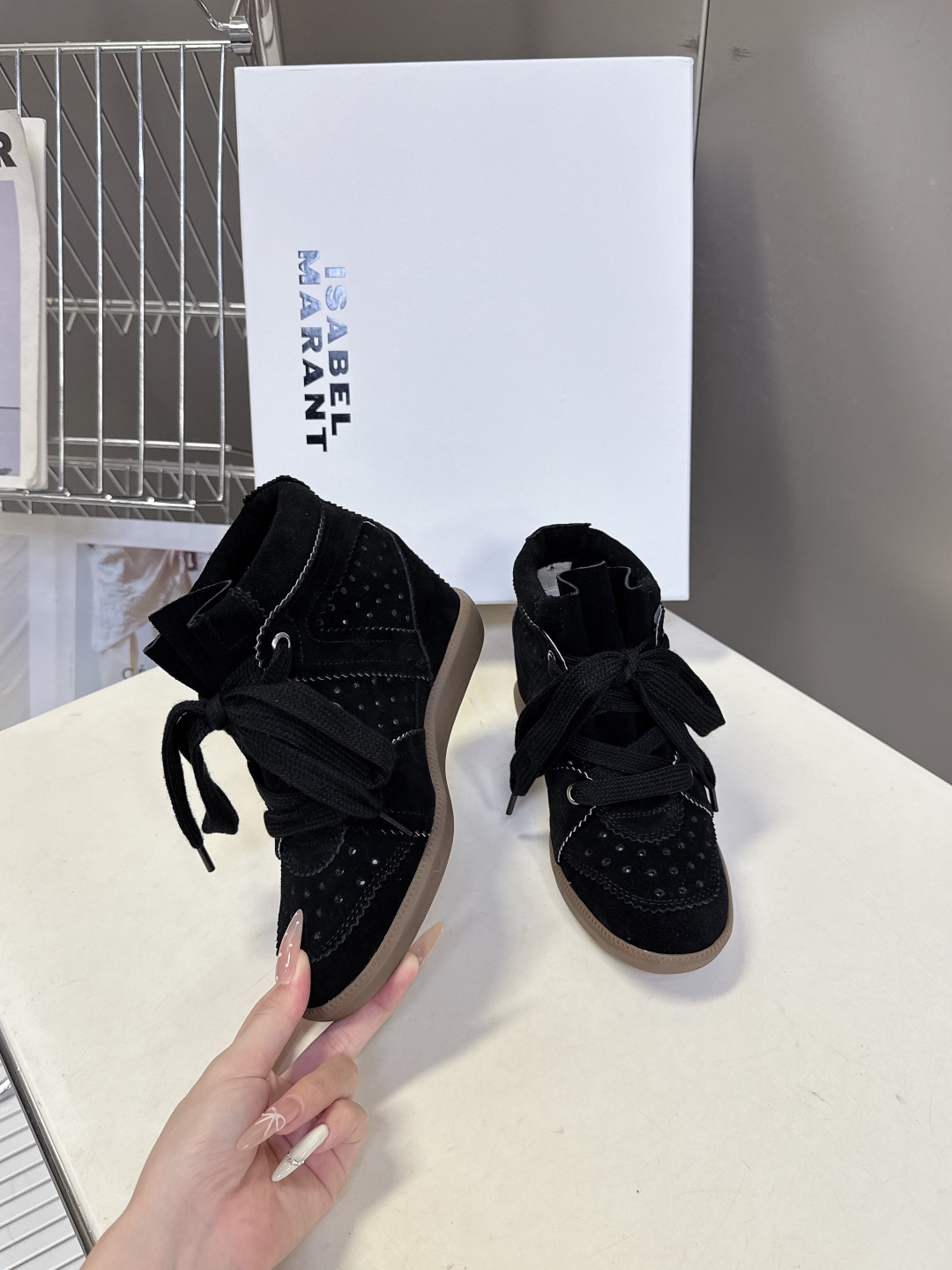 IM Design ISABEL MARANT High-top Boots with Hidden heel (lace-up)