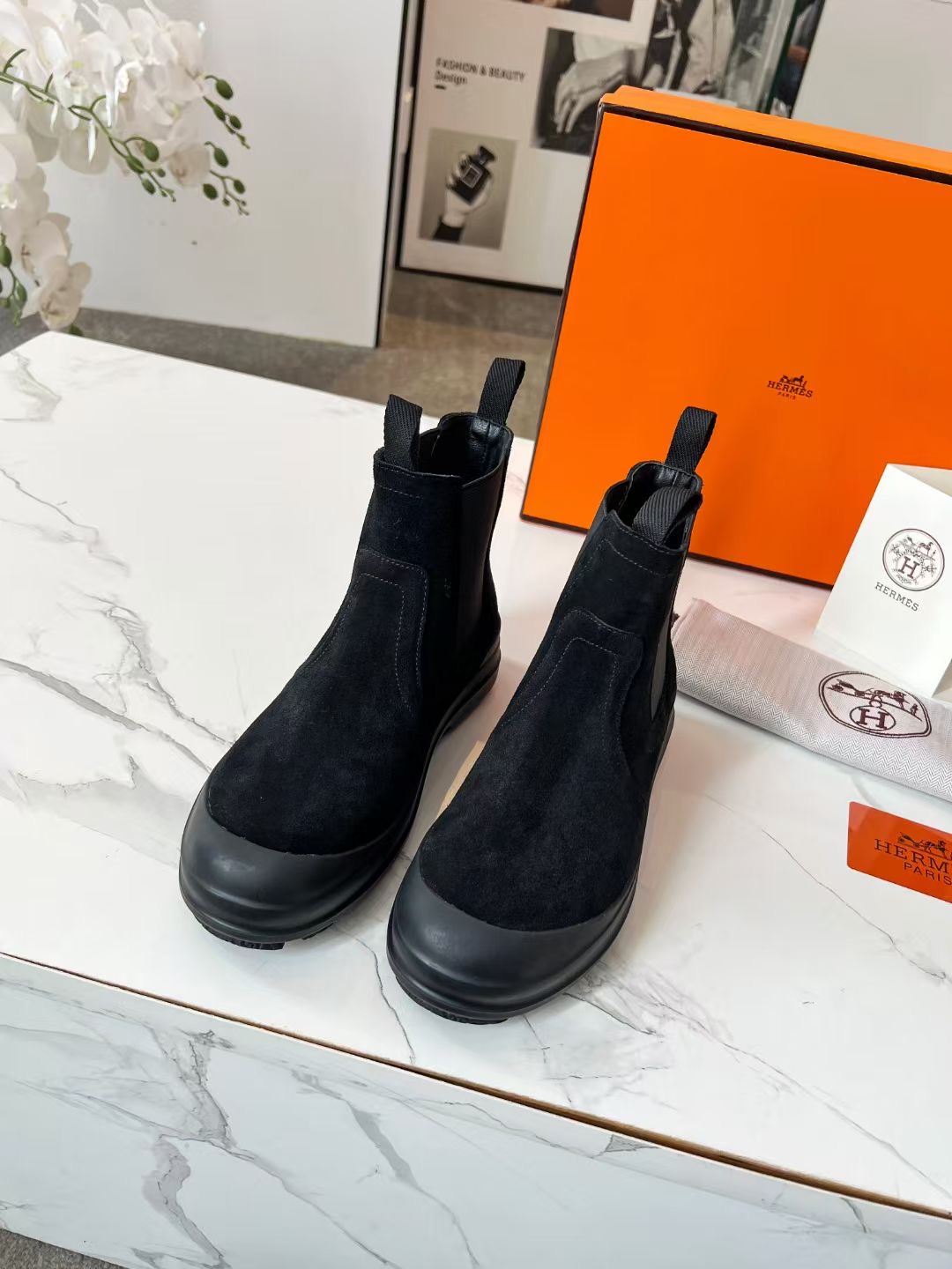 H design 2025 autumn and winter new elastic band short boots