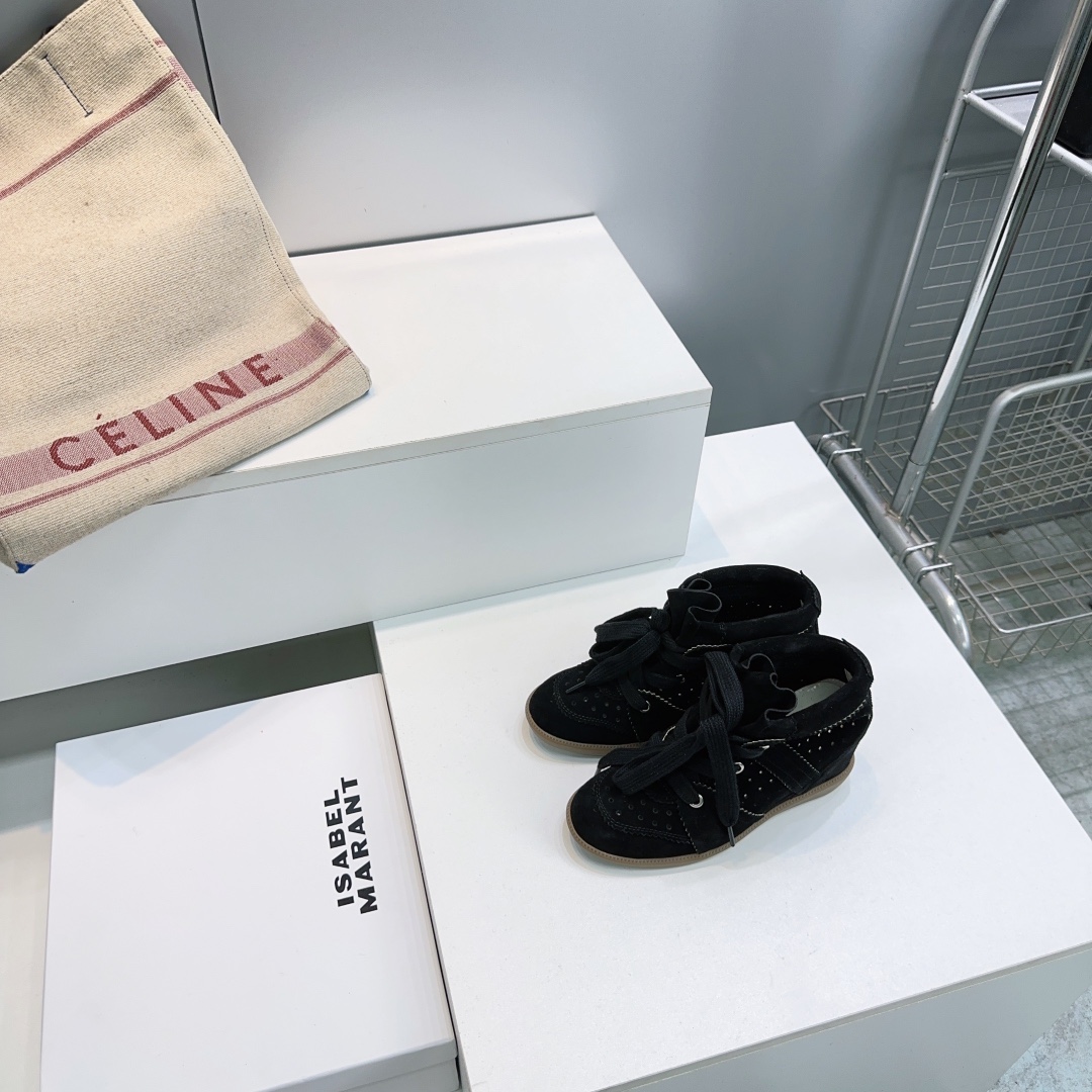 IM Design Isabel Marant 2025ss Classic High-top Ankle boots with hidden heel strap and velcro