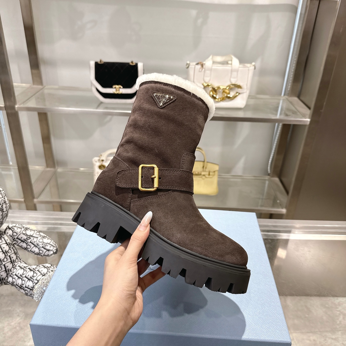 P design autumn and winter counter new thick soled anti slip snow boots