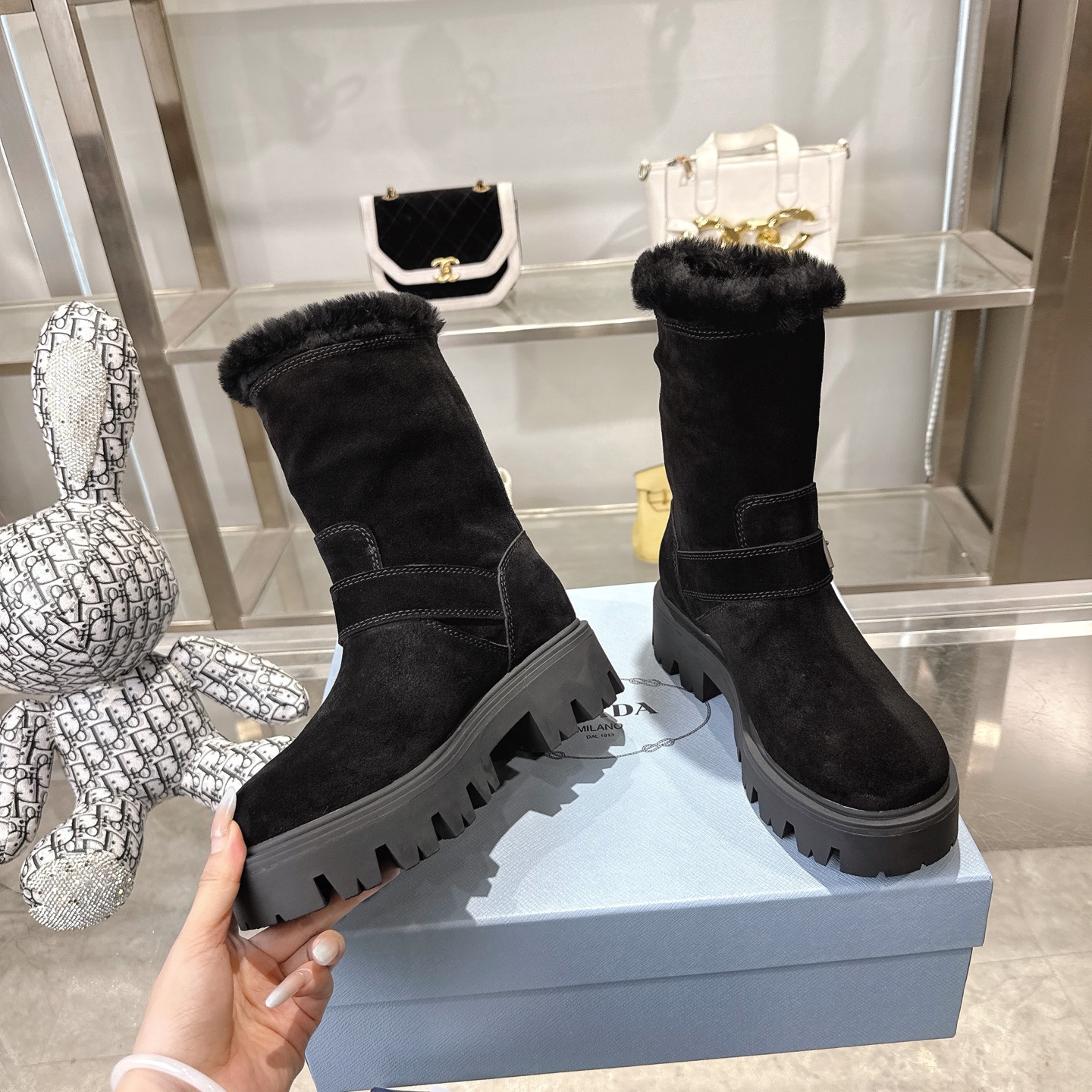 P design autumn and winter counter new thick soled anti slip snow boots