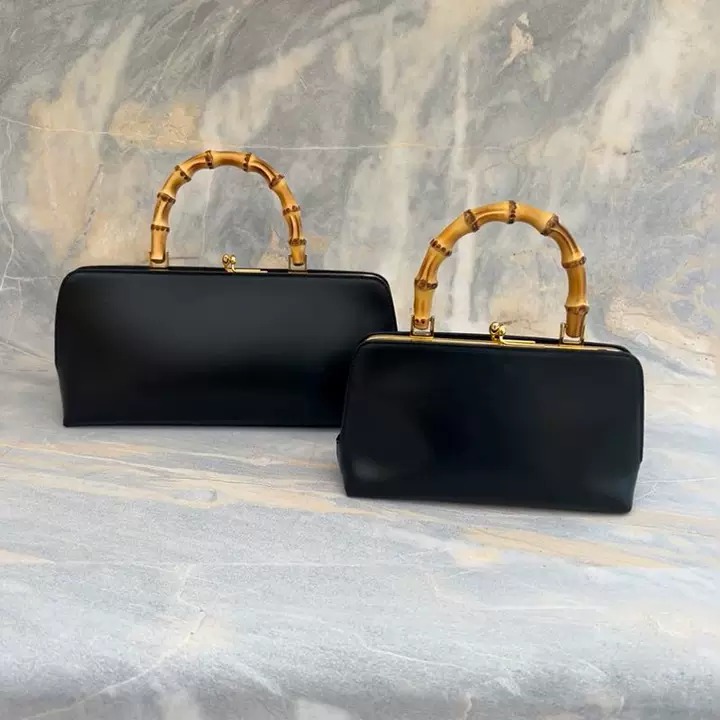 JIL S Design Bamboo Handle Handbag