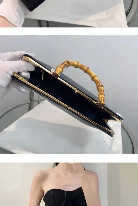 JIL S Design Bamboo Handle Handbag