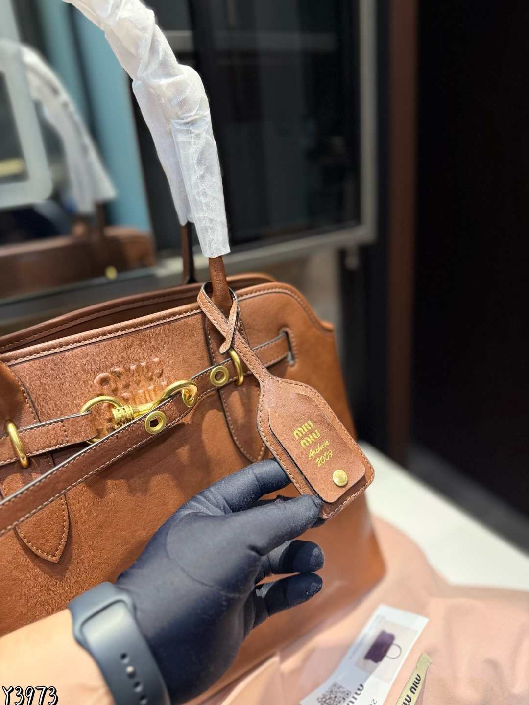 Miu design briefcase Retro Bowling Handbag