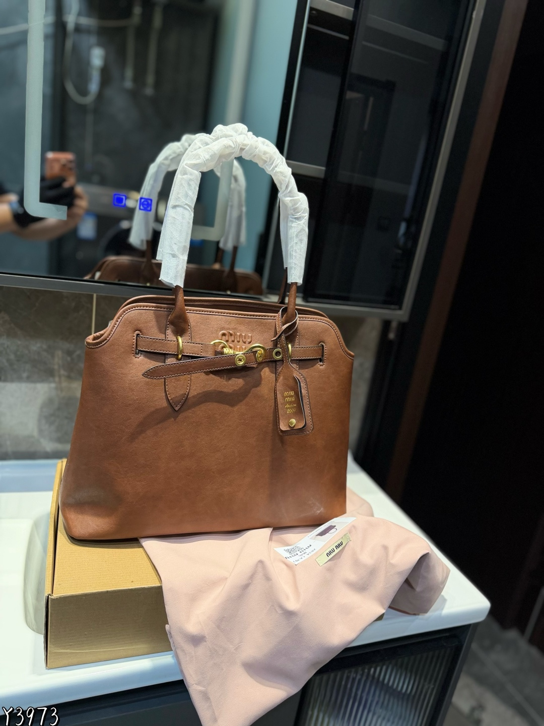 Miu design briefcase Retro Bowling Handbag