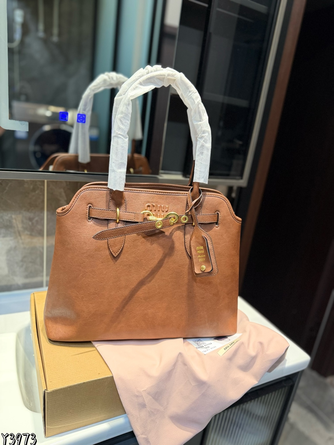 Miu design briefcase Retro Bowling Handbag