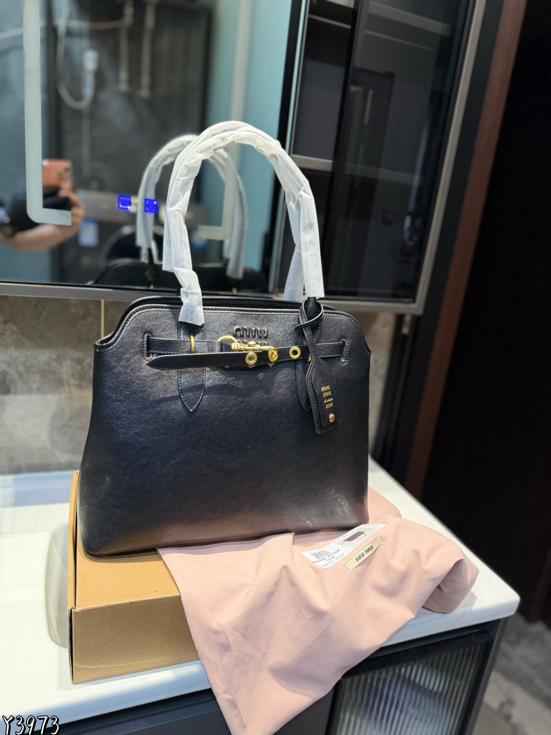 Miu design briefcase Retro Bowling Handbag