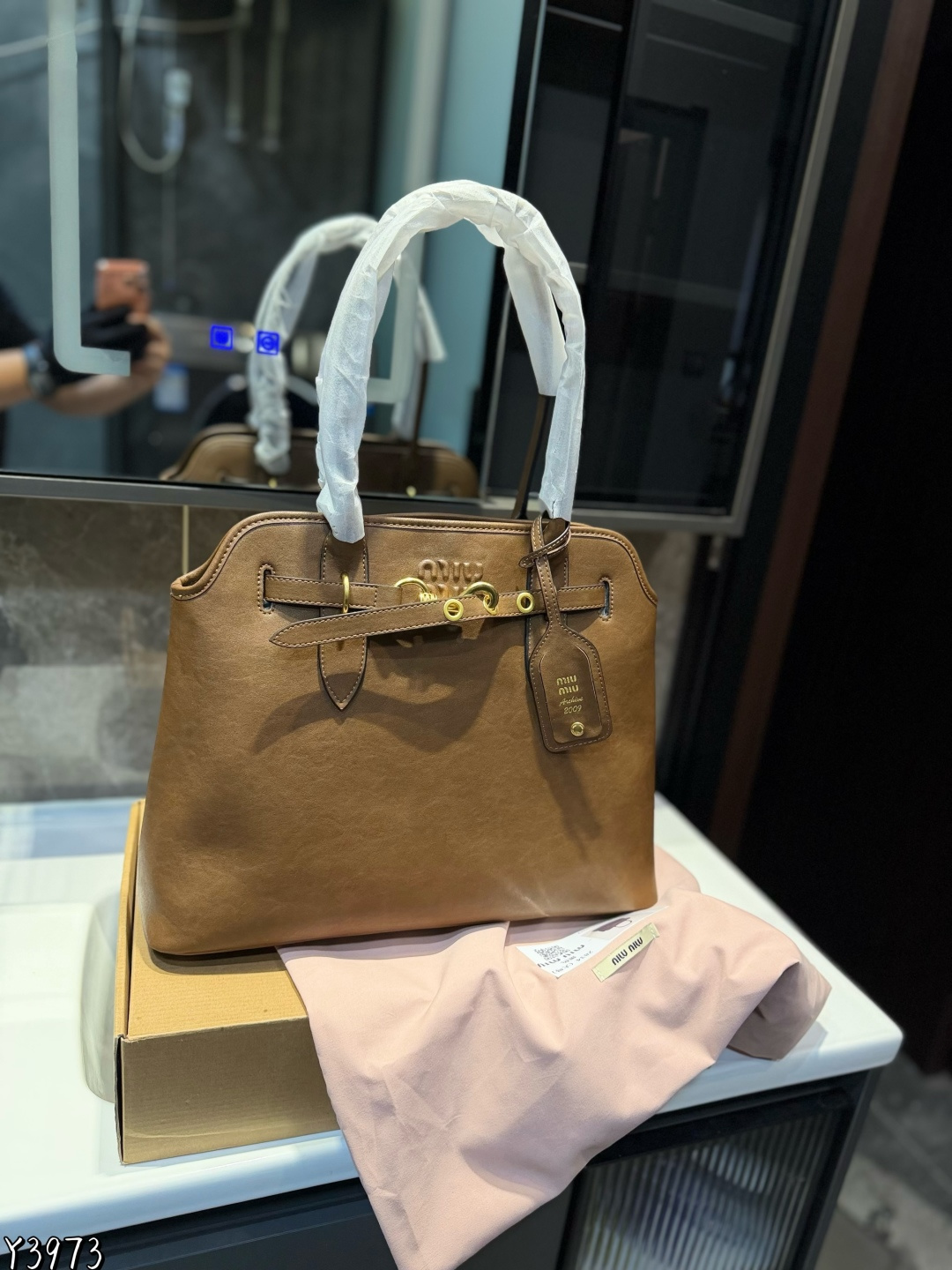 Miu design briefcase Retro Bowling Handbag