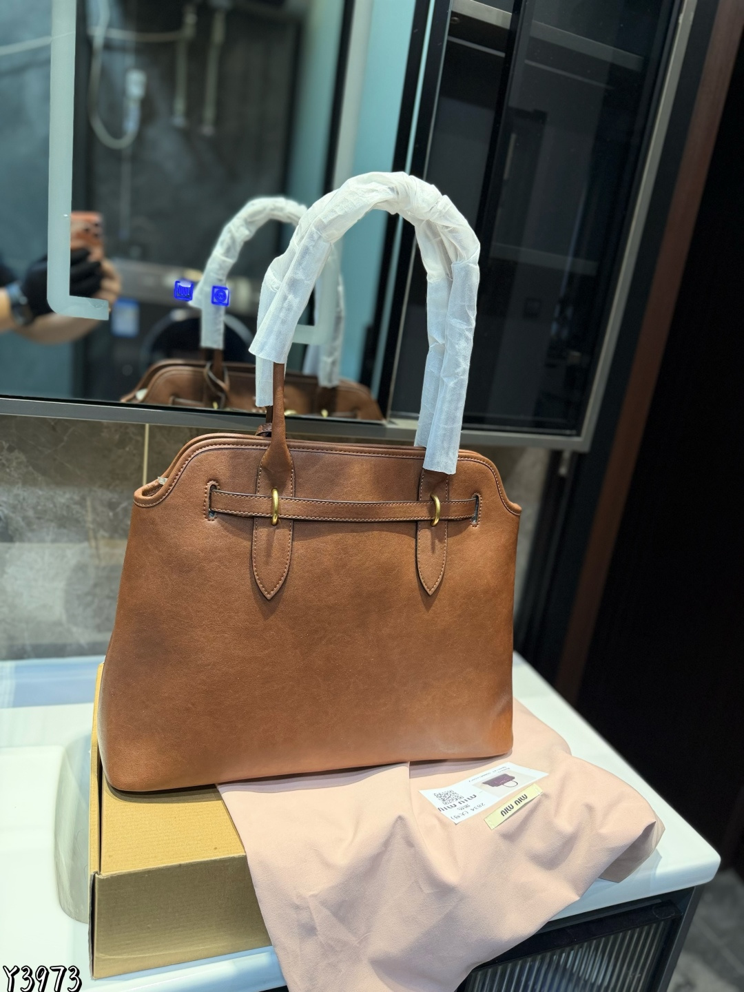 Miu design briefcase Retro Bowling Handbag