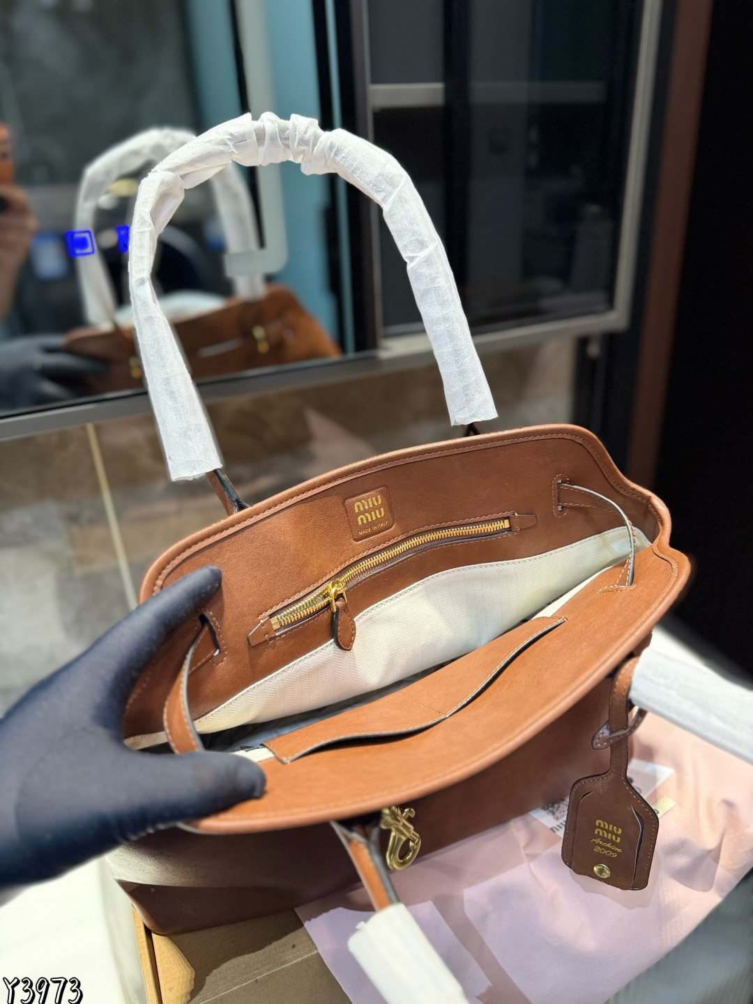 Miu design briefcase Retro Bowling Handbag