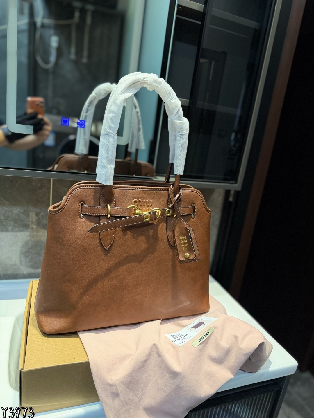 Miu design briefcase Retro Bowling Handbag