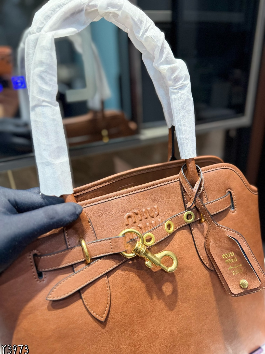 Miu design briefcase Retro Bowling Handbag