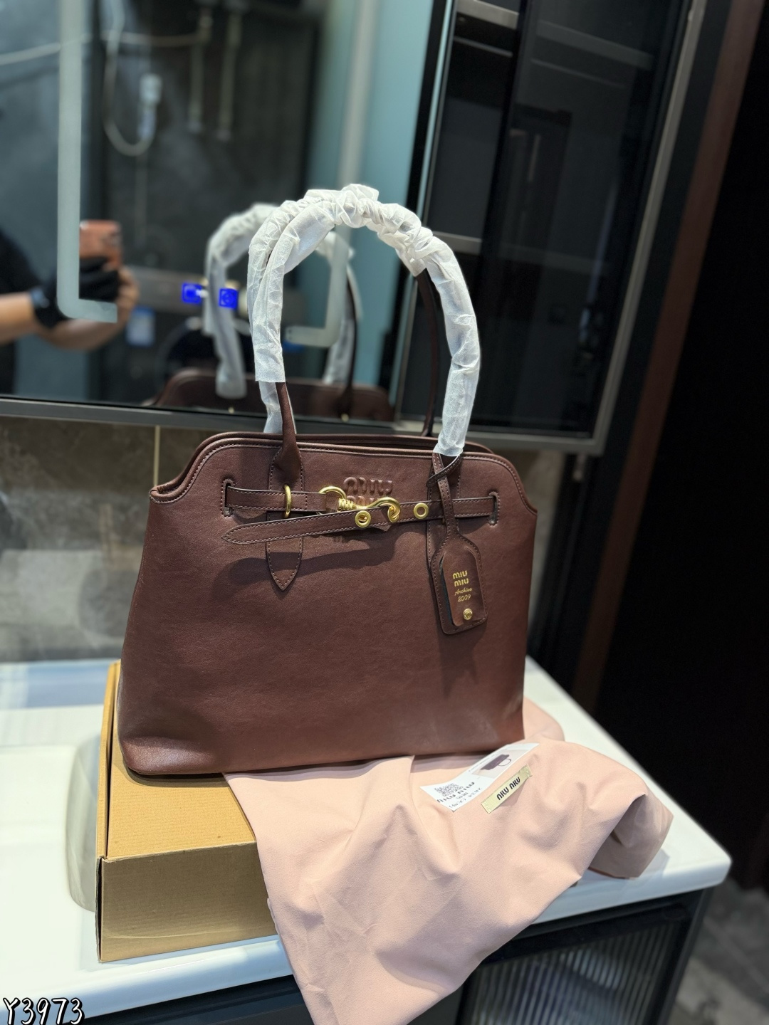 Miu design briefcase Retro Bowling Handbag