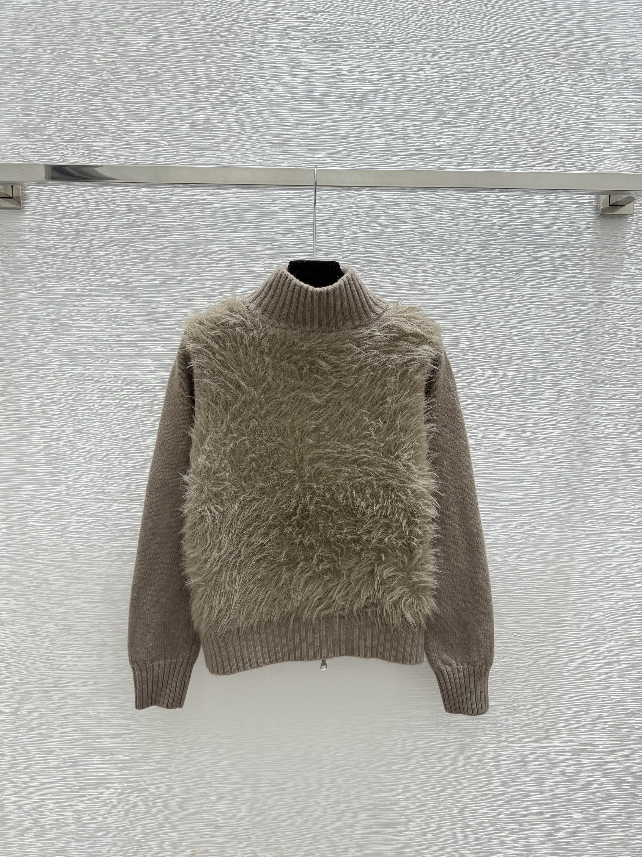 C Fashion High End Women's High Collar Zipper Long Sleeve Coat