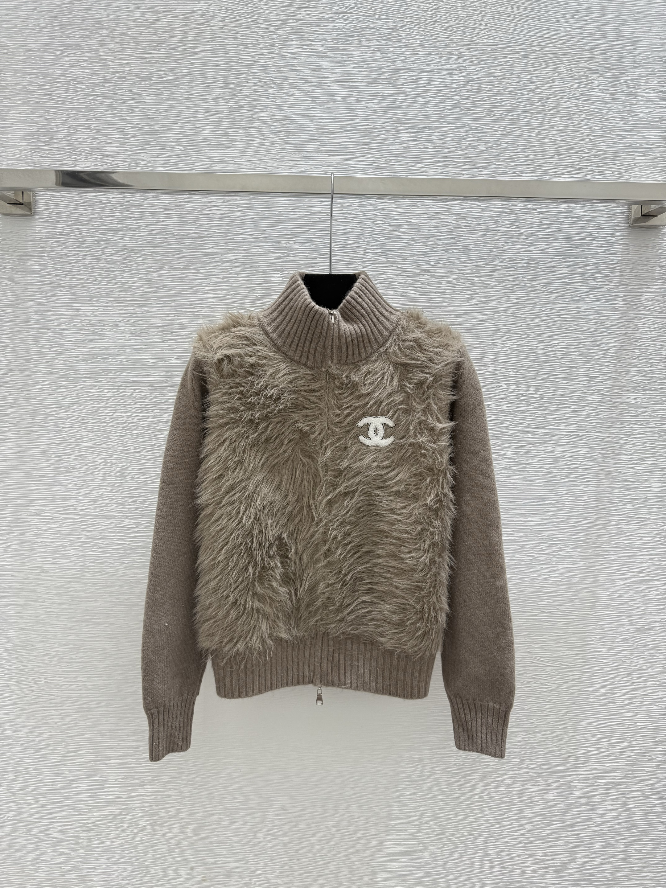 C Fashion High End Women's High Collar Zipper Long Sleeve Coat