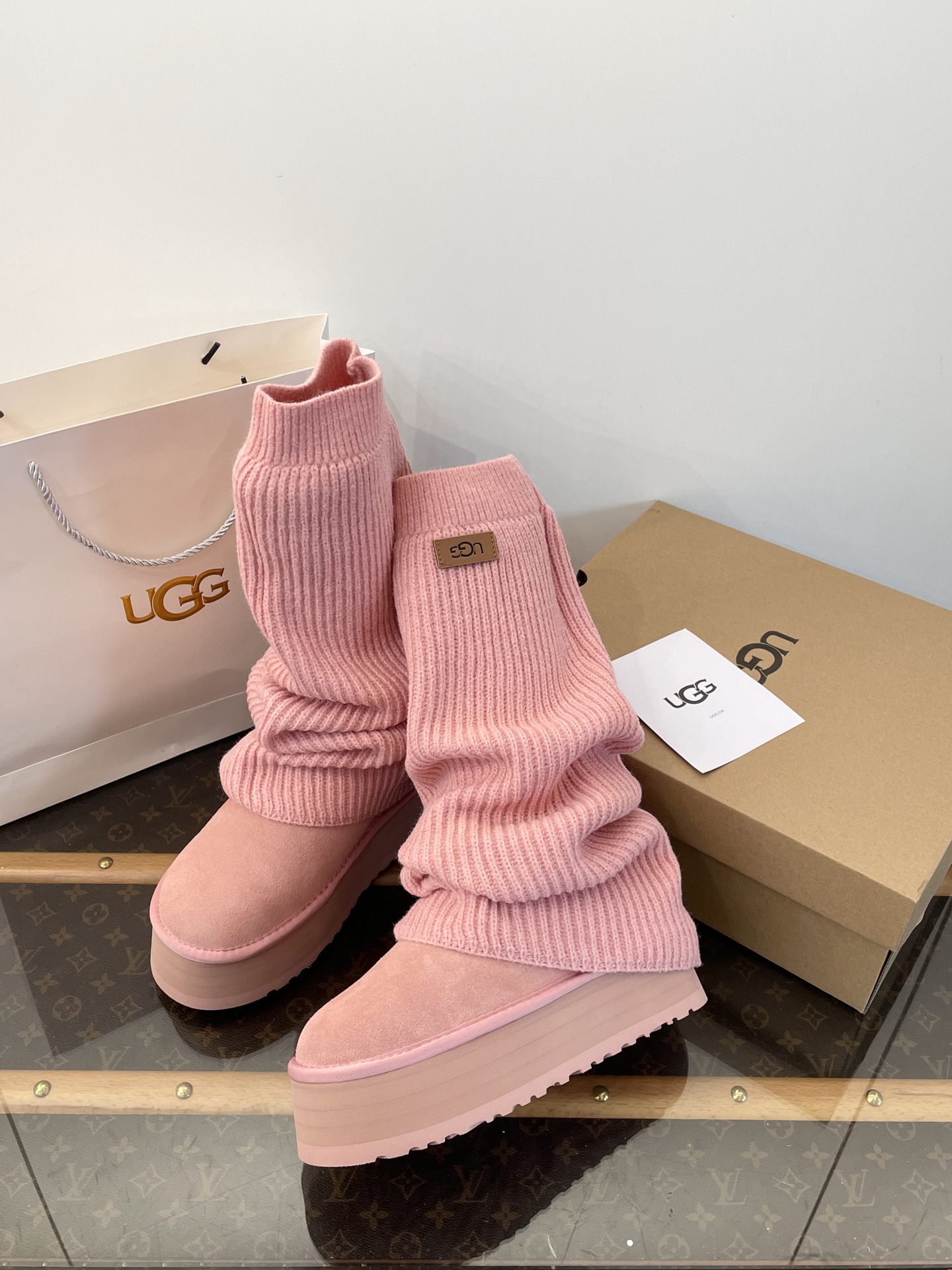 U Design 2025 Autumn/Winter Mini Wool Pink Socks and Boots