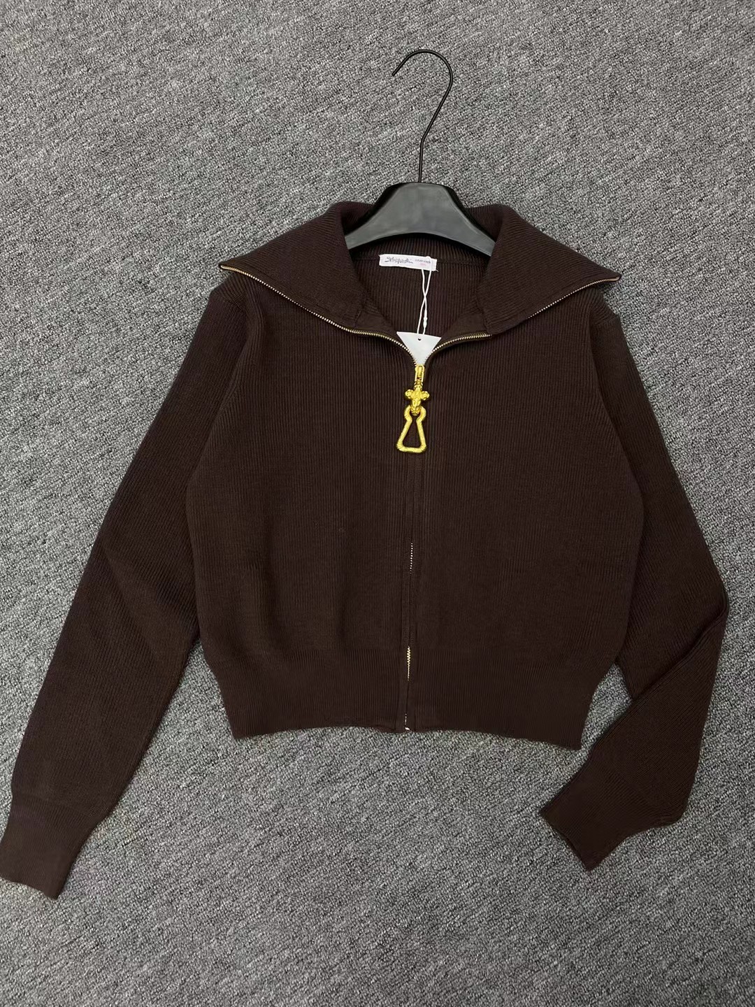 S Fashion Women's Zipper Collar Long Sleeve Jacket