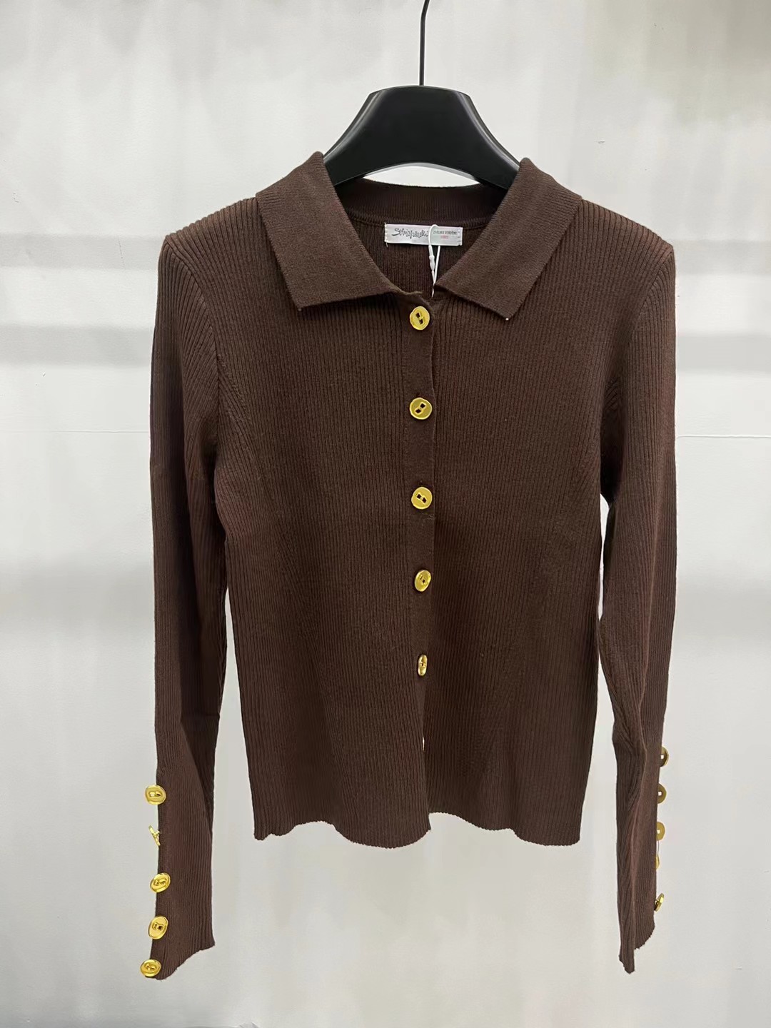 S Fashion Women's Long Sleeve Collar Cardigan