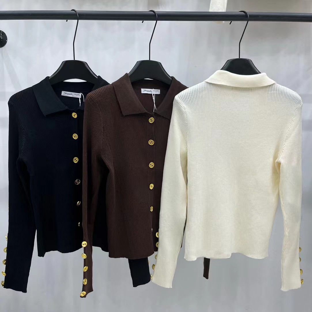 S Fashion Women's Long Sleeve Collar Cardigan